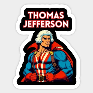 Founding Bro: Thomas Jefferson 80's Wrestler Sticker